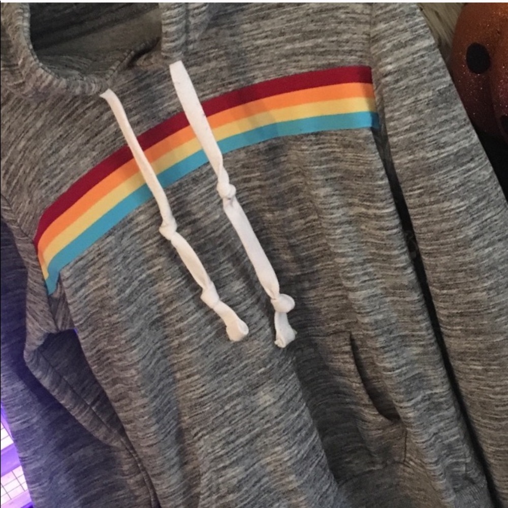 Girls Grey & Rainbow hoody
